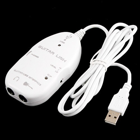 Guitar to USB Interface Link Cable PC/MAC Recording White I11W