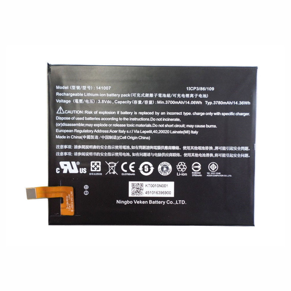 Batería para Acer KT0010N001 Iconia Talk S A1 724